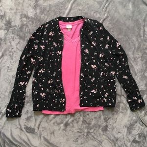 Lauren Conrad Floral Bomber Jacket